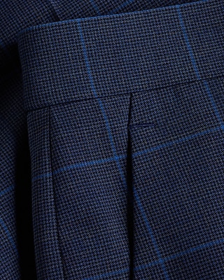 Extra Slim Blue Windowpane Wool-Blend Modern Tech Suit Pant