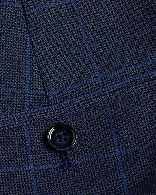 Extra Slim Blue Windowpane Wool-Blend Modern Tech Suit Pant