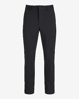 Extra Slim Black Stretch Cotton-Blend Knit Suit Pant