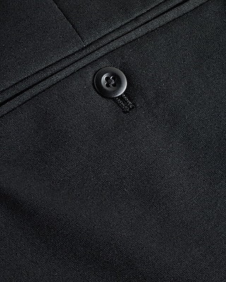 Extra Slim Black Stretch Cotton-Blend Knit Suit Pant