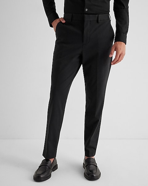 Extra Slim Black Cotton-blend Knit Suit Pant