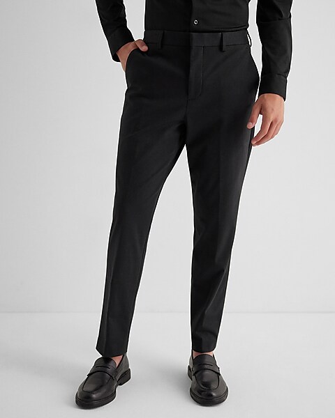 Extra Slim Black Cotton-blend Knit Suit Pant