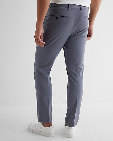 Slim Slate Gray Stretch Cotton-blend Suit Pant