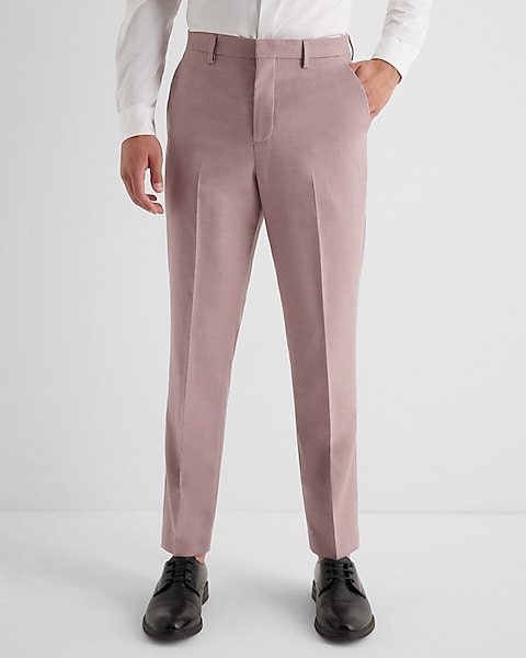 Extra Slim Dusty Pink Wool-blend Flannel Suit Pant