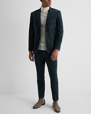 Extra Slim Dark Green Corduroy Suit Pant