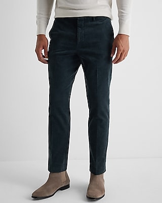 Extra Slim Dark Green Corduroy Suit Pant