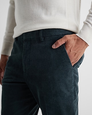 Extra Slim Dark Green Corduroy Suit Pant