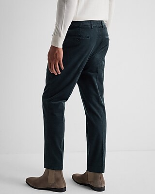 Extra Slim Dark Green Corduroy Suit Pant