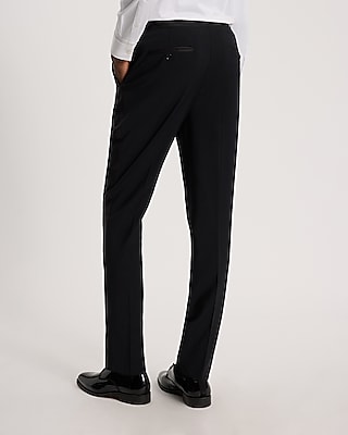 Extra Slim Black Wool-Blend Tuxedo Pant