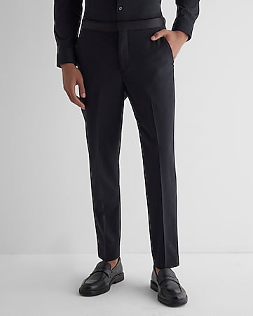 Burgundy Slim Fit Tuxedo Pants for Women – LITTLE BLACK TUX