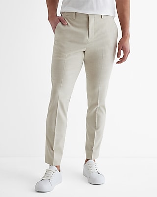 Extra Slim Light Khaki Slub Suit Pant Express