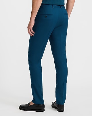 Extra Slim Blue Herringbone Stretch Suit Pant