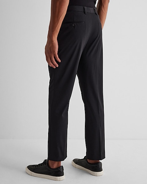 Slim Black Comfort Stretch Knit Suit Pant