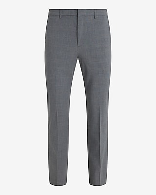 Slim Gray Plaid Everyday Performance Suit Pant