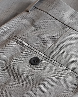 Slim Gray Plaid Everyday Performance Suit Pant