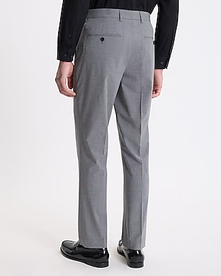 Slim Gray Plaid Everyday Performance Suit Pant