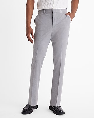 Extra Slim Light Gray Washable Knit Dress Pant