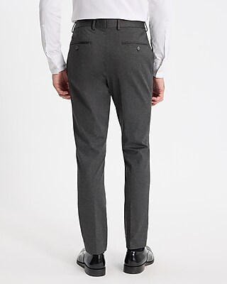 Slim Charcoal Gray Knit Suit Pant - image 2