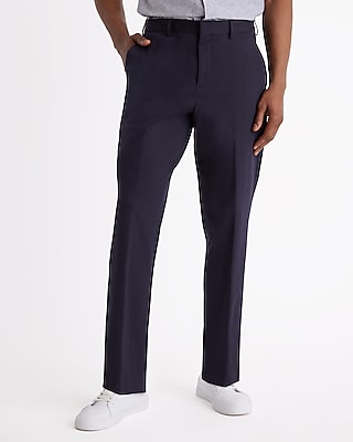 Navy Blue Cotton Slim Pants  Slim fit cotton pants, Mens dress