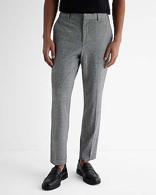 Slim Trouser Pants In Ponte Knit - Charcoal Heathered Grey