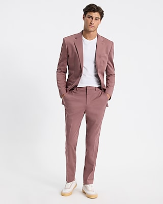 Slim Dusty Pink Cotton-Blend Suit Pant