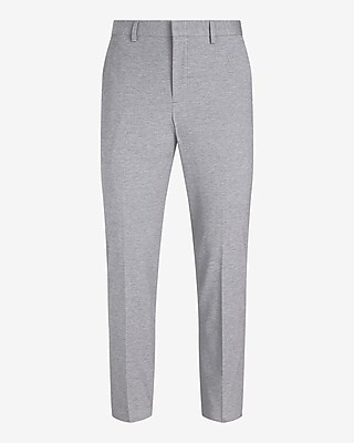 Slim Light Gray Knit Suit Pant