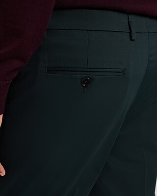 Slim Dark Green Cotton-Blend Suit Pant