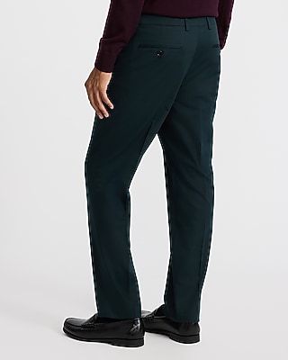 Slim Dark Green Cotton-Blend Suit Pant