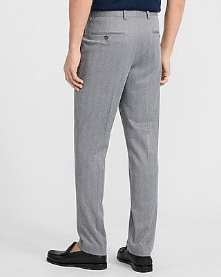 Extra Slim Charcoal Herringbone Stretch Suit Pant