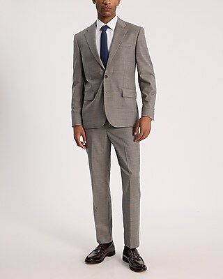 Slim Check Wool-Blend Flannel Suit Pant