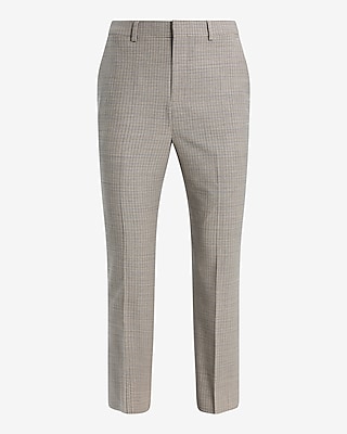 Slim Check Wool-Blend Flannel Suit Pant