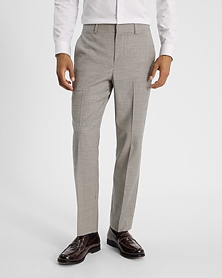 Slim Check Wool-Blend Flannel Suit Pant