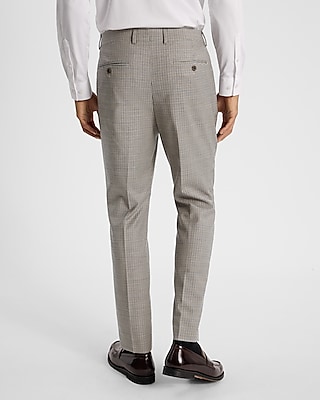 Slim Check Wool-Blend Flannel Suit Pant