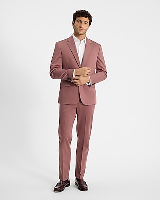 Classic Dusty Pink Cotton-Blend Suit Pant