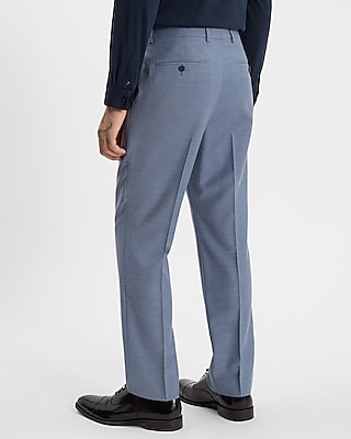 Slim Blue Wool-Blend Stretch Flannel Suit Pant