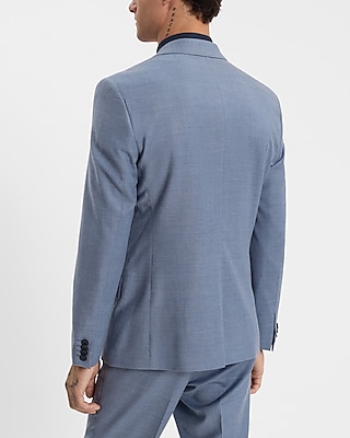 Slim Blue Wool-Blend Stretch Flannel Suit Pant