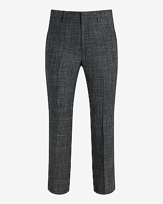 Slim Gray Textured Woven Wool-Blend Suit Pant