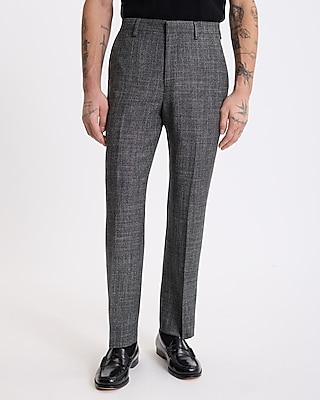 Slim Gray Textured Woven Wool-Blend Suit Pant