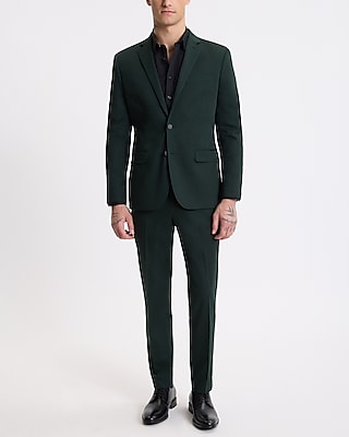 Extra Slim Deep Green Stretch Cotton-Blend Suit Pant