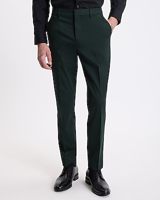 Extra Slim Deep Green Stretch Cotton-Blend Suit Pant