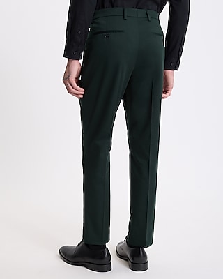 Extra Slim Deep Green Stretch Cotton-Blend Suit Pant