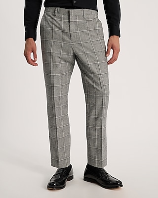 Slim Black Performance Stretch Wool-blend Tuxedo Pant | Express