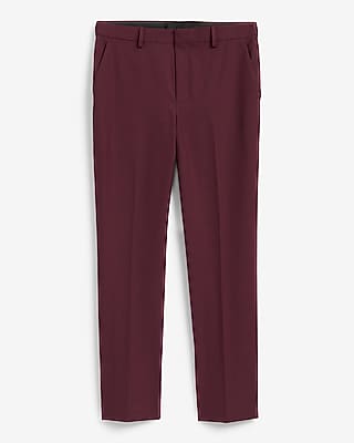 Slim Burgundy Stretch Suit Pant