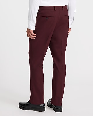 Slim Burgundy Stretch Suit Pant