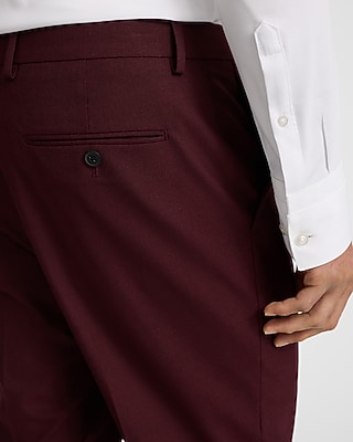 Slim Burgundy Stretch Suit Pant