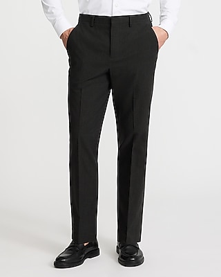 Classic Black Plaid Linen-Blend Suit Pant