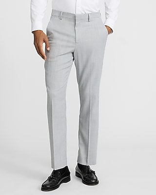 Slim Gray Herringbone Slub Suit Pant