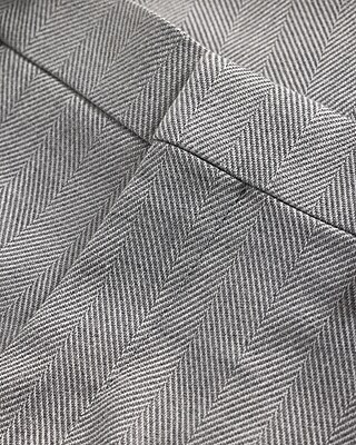 Slim Gray Herringbone Slub Suit Pant