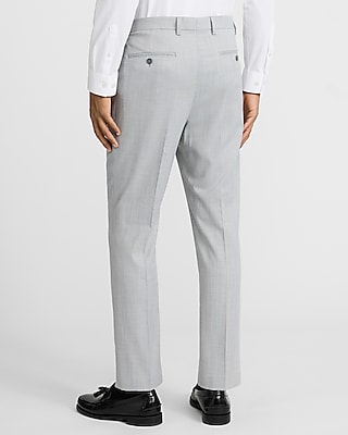 Slim Gray Herringbone Slub Suit Pant