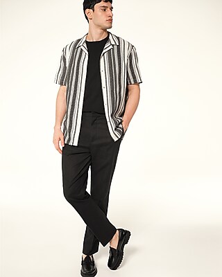 Slim Black Linen-Blend Suit Pant
